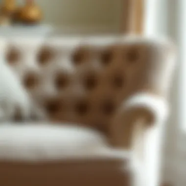 Various fabric samples for tufted chair slipcovers