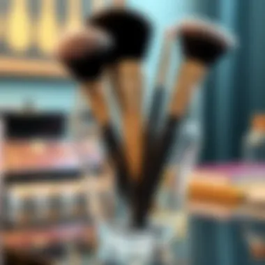 Close-up of a stylish acrylic brush holder highlighting its transparency