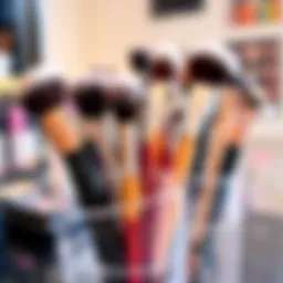 Acrylic brush holder showcasing an organized array of brushes