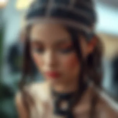 Intricate Lace Construction of Affordable Wigs Close-up view of lace front wig construction showing intricate lace work