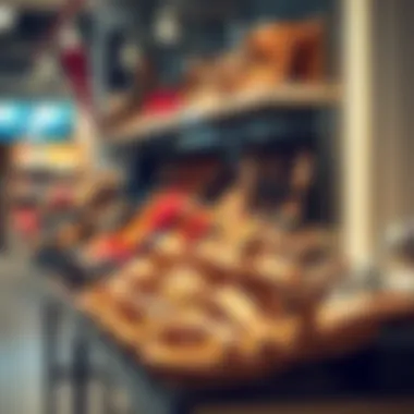 Diverse Sandal Selection A variety of sandals displayed in a store