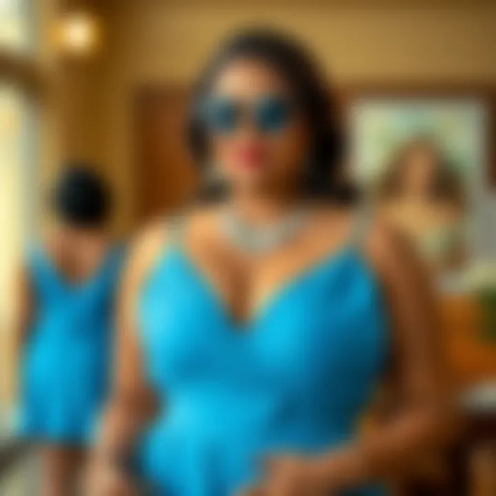 Elevate Your Look: Aqua Blue for Formal Events Aqua blue dress paired with accessories for a formal event