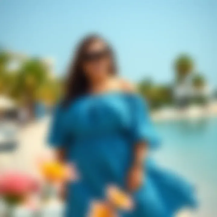 Versatile Styling for Summer Outings Aqua blue dress styled for a casual summer outing