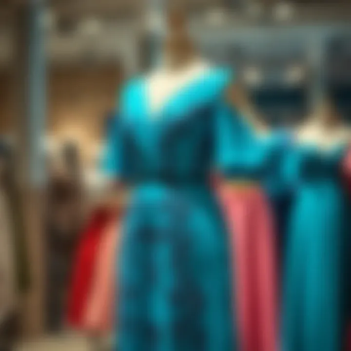 The Elegance of Aqua Blue in Fashion Elegant aqua blue dress displayed on a mannequin