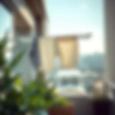 Aesthetically Pleasing Balcony Clothes Dryer Elegant balcony clothes dryer enhancing outdoor aesthetics