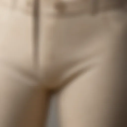 Close-up view of baleaf breeches showcasing material texture