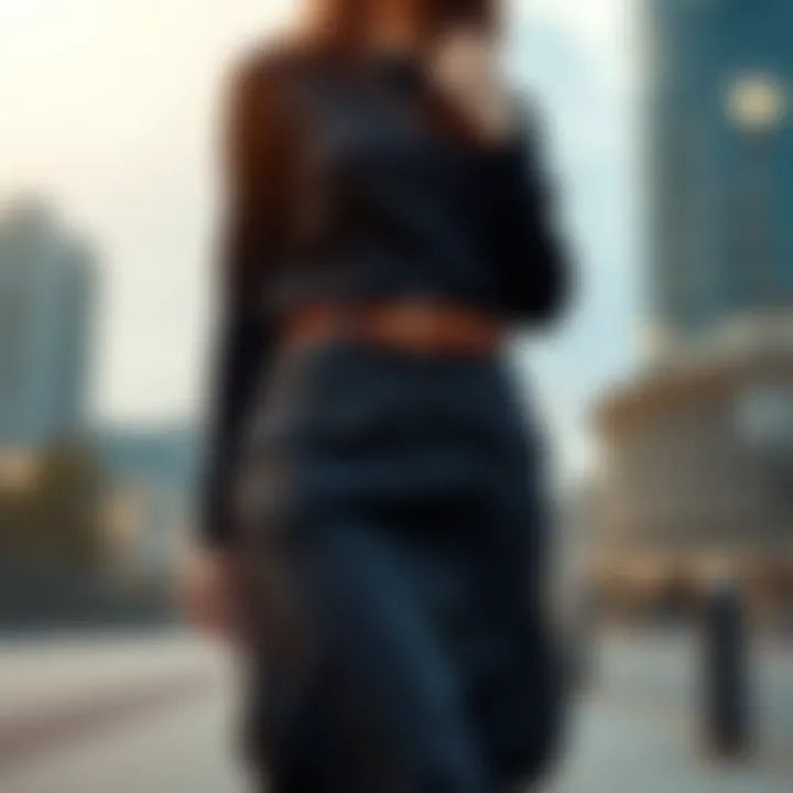 A belt cargo skirt showcased in a fashion-forward setting, highlighting versatility