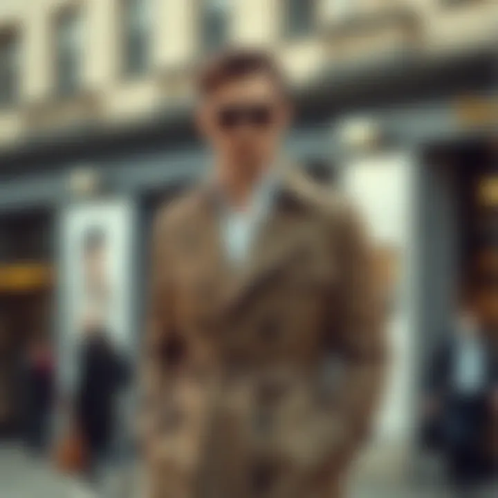 Timeless Elegance of the Belted Trench Coat Classic belted trench coat in a stylish urban setting