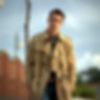 Versatile Styles: Pairing the Trench Coat Stylish pairing of a belted trench coat with contemporary attire