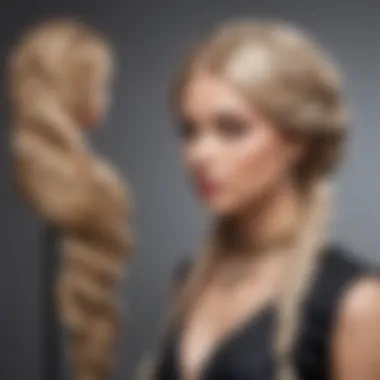 A stunning braided queen wig displayed elegantly on a mannequin