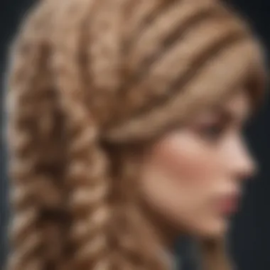 Close-up of intricate braid patterns on a queen wig showcasing craftsmanship