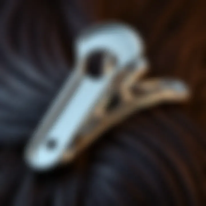 Close-up view of a high-quality claw clip highlighting its material texture.