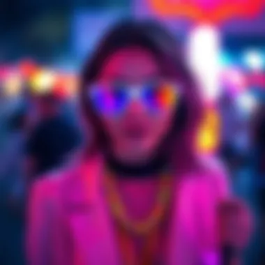 Enhancing Attire with Colorful Accessories Colorful accessories enhancing glow party attire