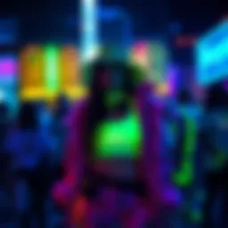 Vibrant glow-in-the-dark outfit selection