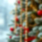 Elegant garland beads adorning a beautifully decorated Christmas tree
