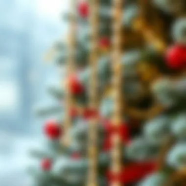 Elegant garland beads adorning a beautifully decorated Christmas tree