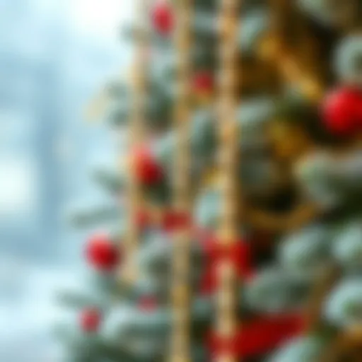 Elegant garland beads adorning a beautifully decorated Christmas tree
