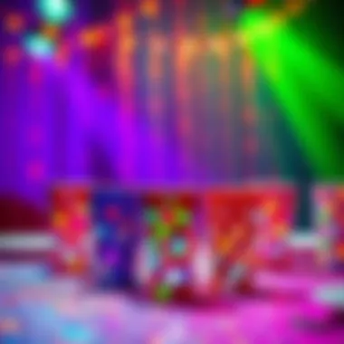 Vibrant Table Setting Colorful assortment of disco ball cups on a festive table