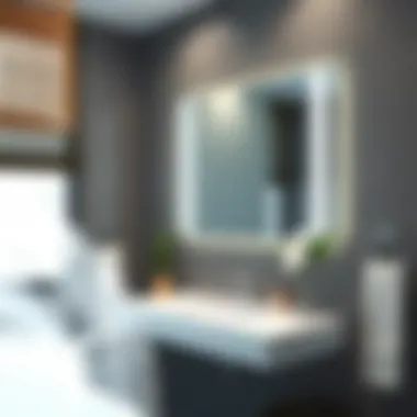 Sleek Modern Bathroom with Amiro LED Mirror Elegant Amiro LED mirror showcasing sleek design in a modern bathroom setting