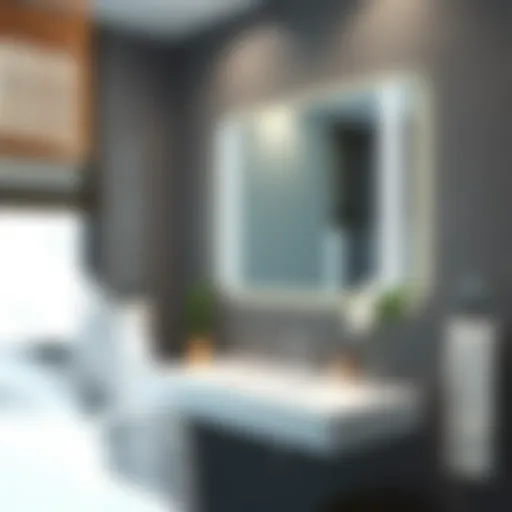 Sleek Modern Bathroom with Amiro LED Mirror Elegant Amiro LED mirror showcasing sleek design in a modern bathroom setting