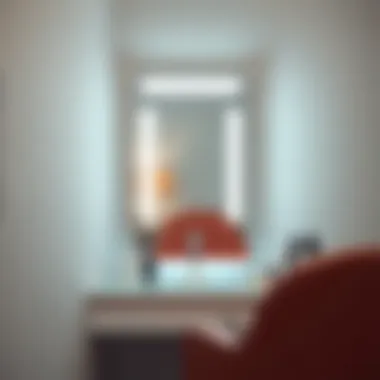 Vanity Setup Featuring Amiro LED Mirror Amiro LED mirror installed in a vanity setup, highlighting its practical uses for grooming