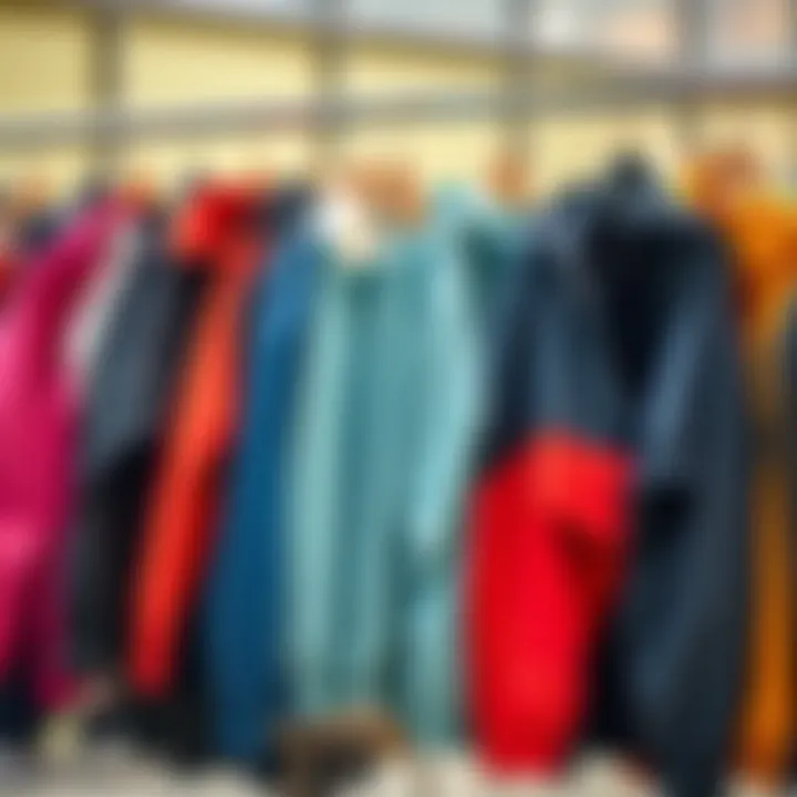 Variety of Plus Size Windbreakers on Display Group of diverse plus size windbreakers displayed on hangers