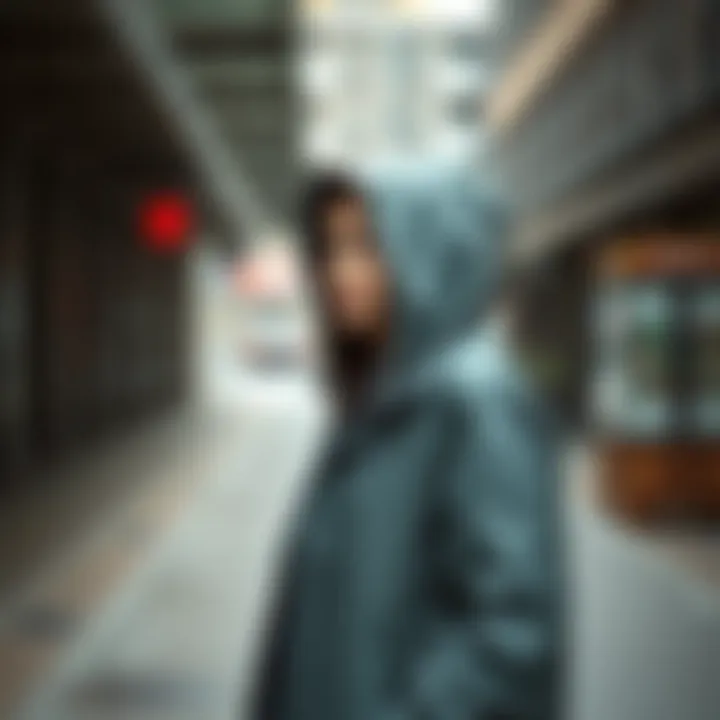 Chic Urban Look Featuring Plus Size Windbreaker Casual styling of plus size windbreaker with hood in urban setting