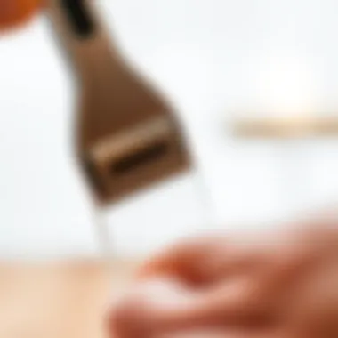 Effective Use of Callus Remover Tool Close-up of a callus remover tool in use