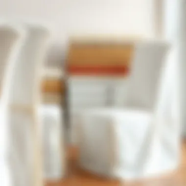 Variety of Fabrics for White Chair Slipcovers Variety of fabrics for white chair slipcovers displayed