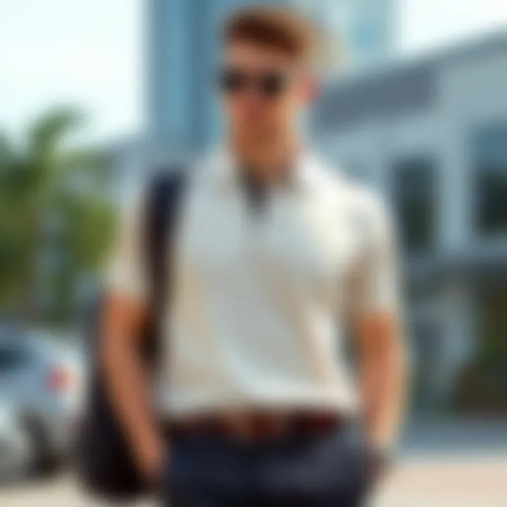 Casual Styling with a Zipper Collar Polo Shirt A stylish outfit featuring a zipper collar polo shirt suitable for casual occasions