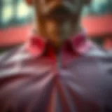 Unique Design Elements of the Zipper Collar Polo Shirt Close-up of a zipper collar polo shirt showcasing its unique design elements