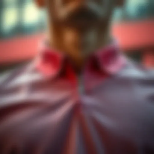 Unique Design Elements of the Zipper Collar Polo Shirt Close-up of a zipper collar polo shirt showcasing its unique design elements