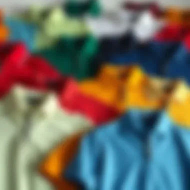 Aesthetic Color Collection of Zipper Collar Polo Shirts A collection of zipper collar polo shirts in various colors arranged aesthetically