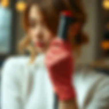 Illustration demonstrating the correct way to wear curling iron gloves