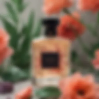 A close-up of a beautifully crafted refillable bottle with floral elements