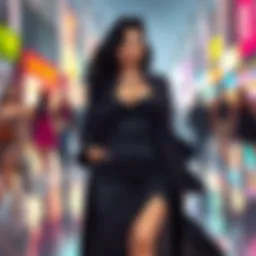 A vibrant display of curvy chic fashion showcasing diverse silhouettes