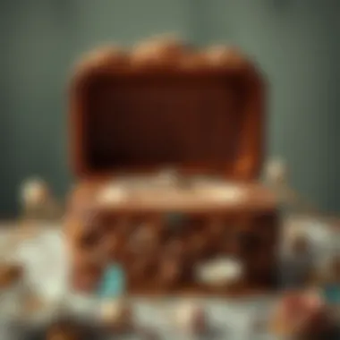 Intricately Designed Wooden Wedding Ring Box An intricately designed wooden wedding ring box with floral carvings.