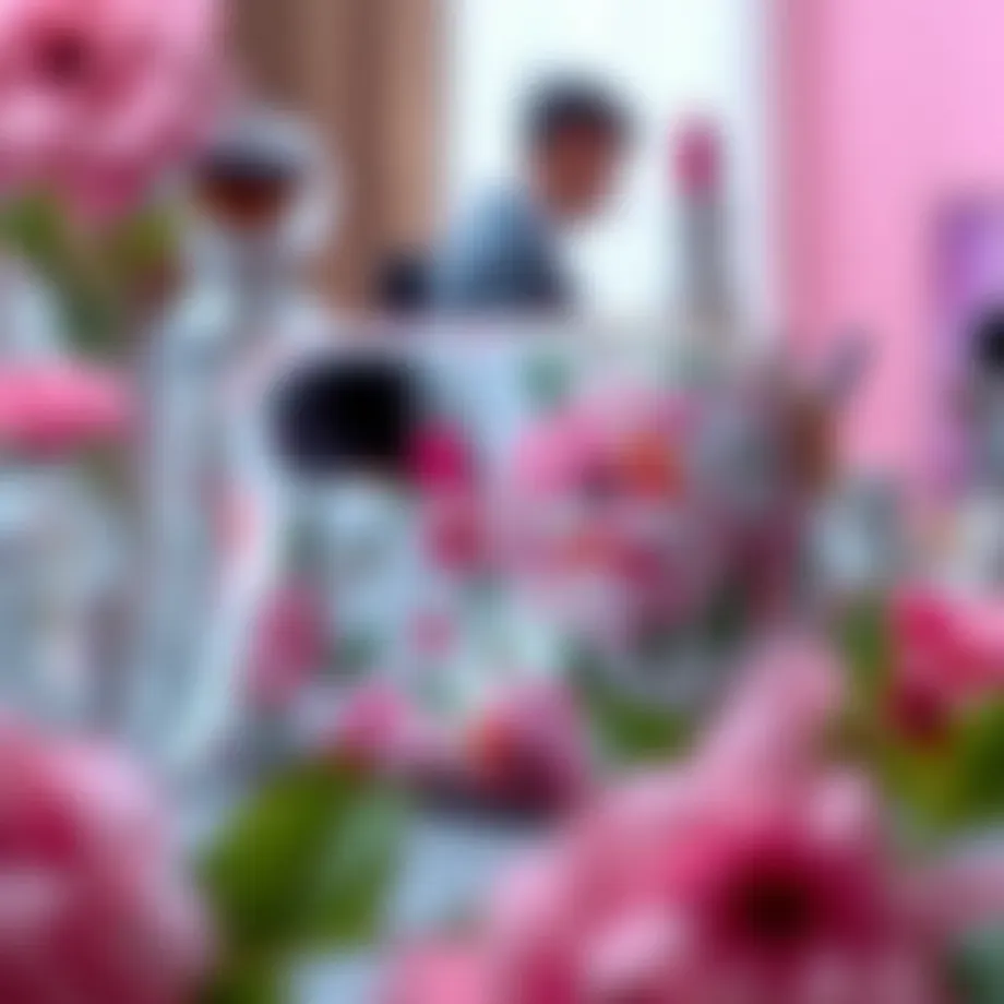 Stylish makeup pouch with floral design