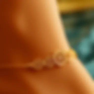 Intricate Design of Gold Anklet Extender Close-up of a stylish gold anklet extender showcasing intricate design