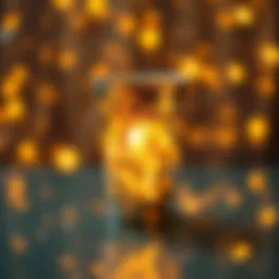 Glittering disco ball party cup reflecting light