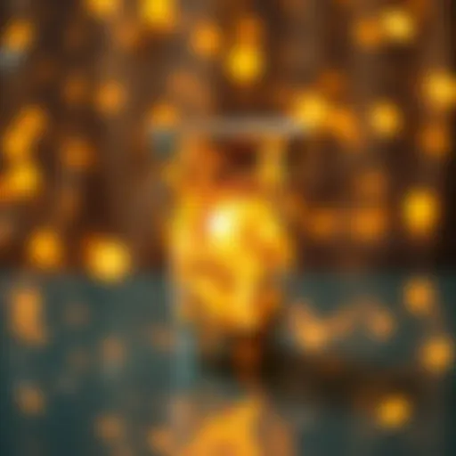 Glittering disco ball party cup reflecting light