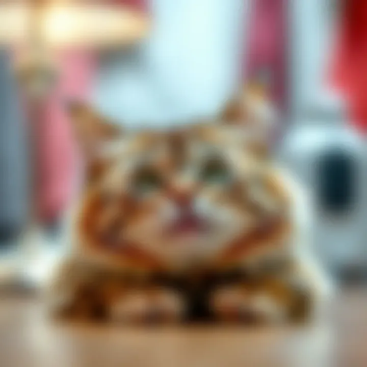 An automated cat hair catcher in action