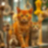 Various types of cat hair catchers on display