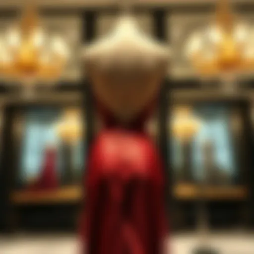 Elegant Presentation of Backless Deep V Dress Elegant presentation of a backless deep V dress on a mannequin