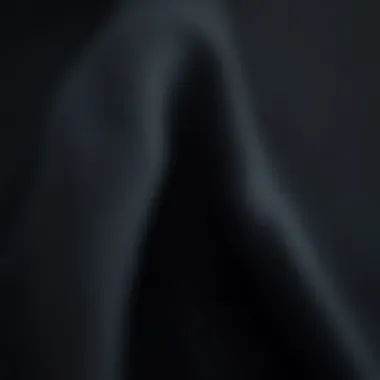 Close-up of black knit dress fabric highlighting texture and quality