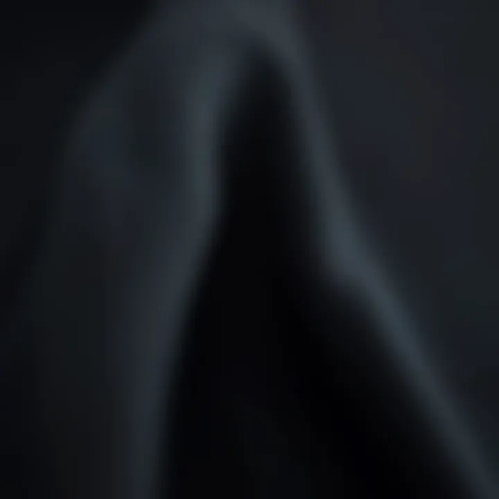 Close-up of black knit dress fabric highlighting texture and quality