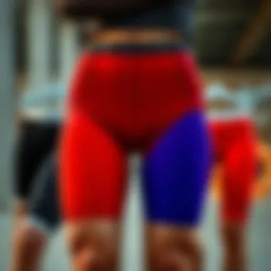 Color Options for Black Spandex Biker Shorts Different color options of black spandex biker shorts displayed creatively