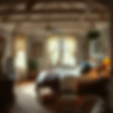 Artistic Bohemian Farmhouse Bedroom A beautifully styled bohemian farmhouse bedroom with artistic accents and warm lighting