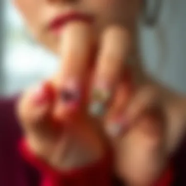 Stylish Nail Art with Bow Nail Charms Stylish nail art incorporating bow nail charms