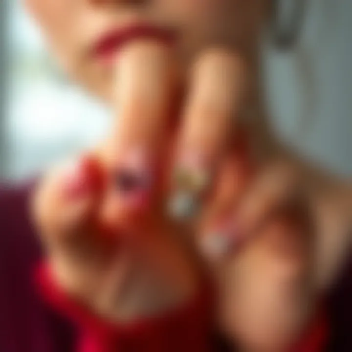 Stylish Nail Art with Bow Nail Charms Stylish nail art incorporating bow nail charms